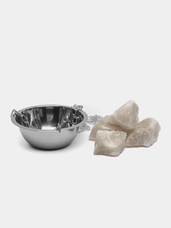 Чаша с кусковой солью, соль глыбовая, потолочное крепление, 2000-2500 гр