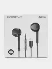Черный наушники с микрофоном Borofone BM80, с кабелем Jack 3.5 mm/Type-C