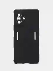 Черный чехол для Xiaomi Poco F4 GT (Поко Ф4 Джити) силиконовый, черный, матовый, с защитой камеры