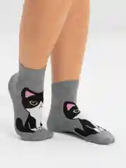 Серый носки с кошками, женские, 34-39