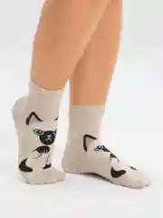Карамельный носки с кошками, женские, 34-39