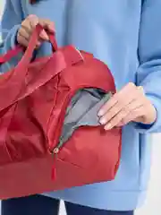 Красный сумка дорожная, через плечо, объемная