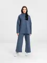 Синий меланж костюм в рубчик
