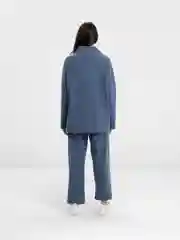 Синий меланж костюм в рубчик