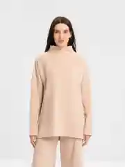 Молочный костюм в рубчик