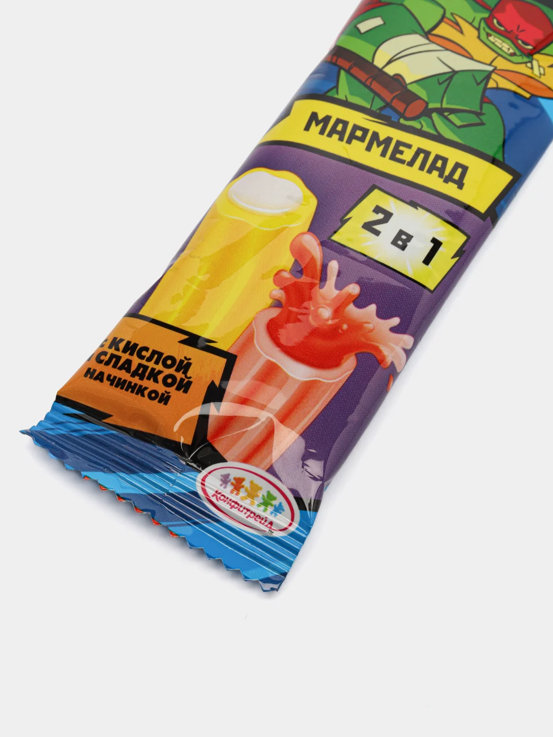 Кислые мармеладные палочки с джемом и пудрой "Черпешки ниндзя", 16 гр