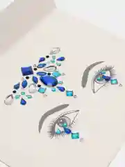 Темно-синий стразы самоклеящиеся для лица, тела и макияжа, украшение лица стразами