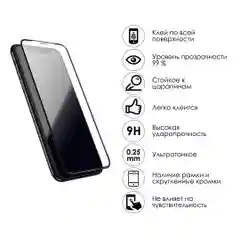 Белый защитное стекло антишпион для iPhone 6, 7, 8 Plus, Xr, 11, 12 mini, 13 Pro antyspy Privacy