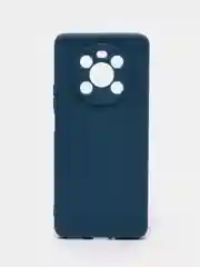 Синий чехол BROSCORP для Honor X9 матовый, силиконовый, тонкий, бортик вокруг камер
