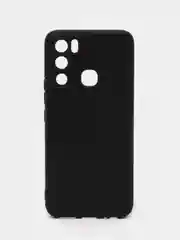 Черный чехол матовый силиконовый BROSCORP для Infinix Hot 12i, бортик вокруг камер