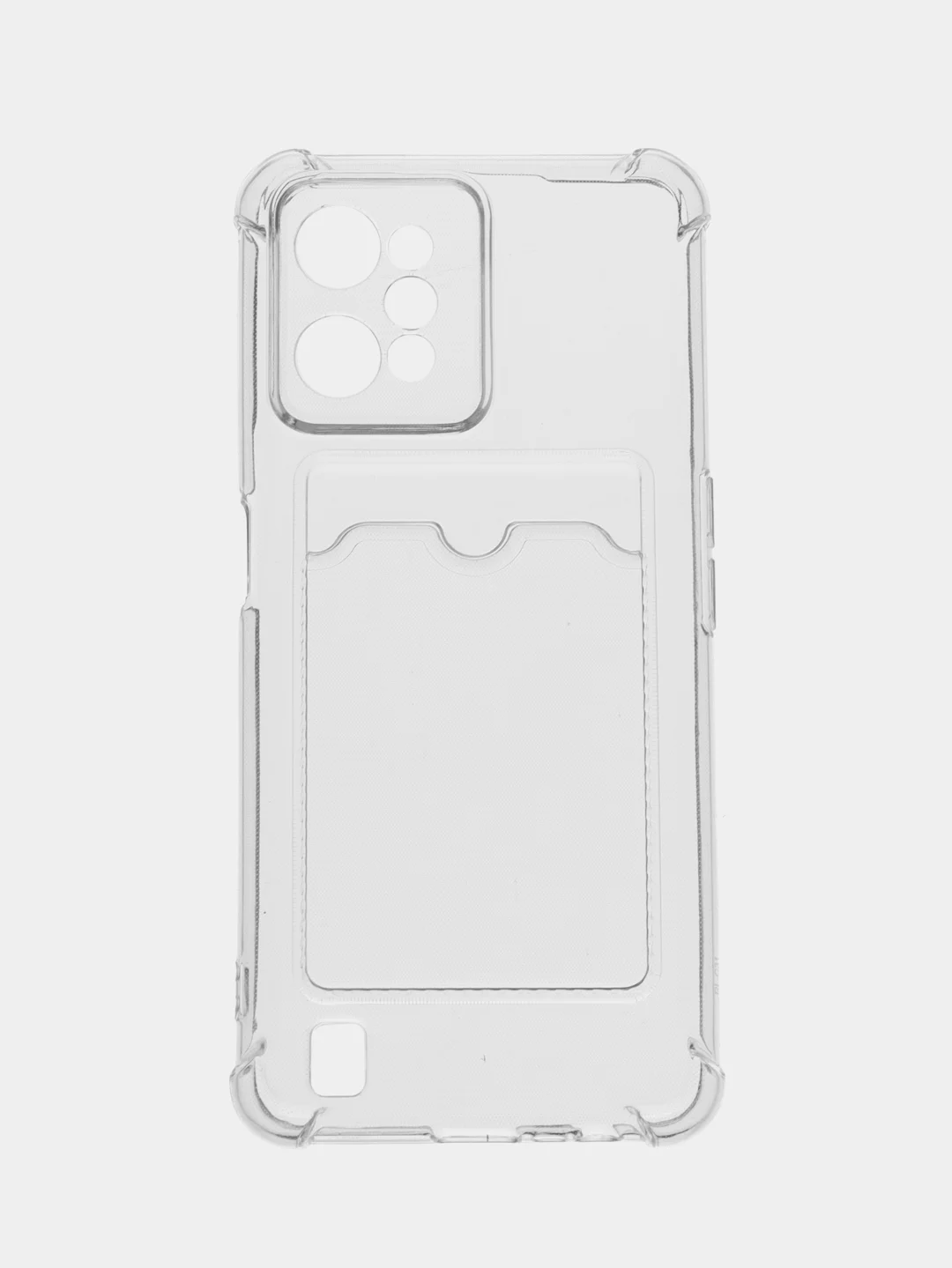 Прозрачный противоударный чехол BROSCORP для Realme C31, силиконовый, с карманом для карт