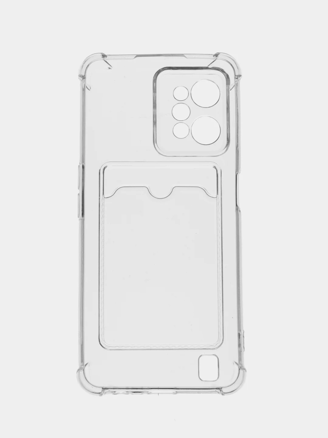 Прозрачный противоударный чехол BROSCORP для Realme C31, силиконовый, с карманом для карт