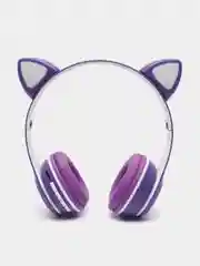 Пурпурный беспроводные наушники, со светящимися кошачьими ушками, Bluetooth
