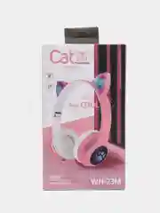Розовый беспроводные наушники, со светящимися кошачьими ушками, Bluetooth