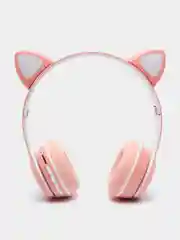 Розовый беспроводные наушники, со светящимися кошачьими ушками, Bluetooth