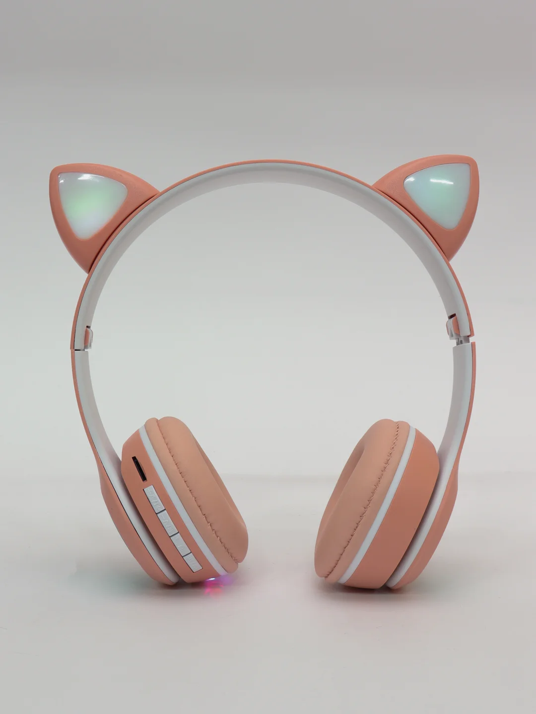 Розовый беспроводные наушники, со светящимися кошачьими ушками, Bluetooth