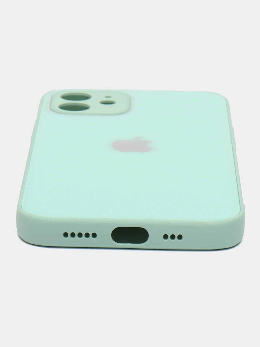 Бирюзовый чехол для айфон со стеклянной панелью iPhone 11, 12, 13, 14, Pro, 12 Pro Max, 14 Pro