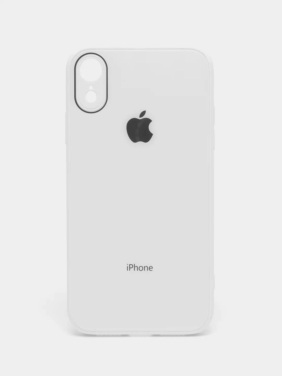 Белый чехол для айфон со стеклянной панелью iPhone 11, 12, 13, 14, Pro, 12 Pro Max, 14 Pro