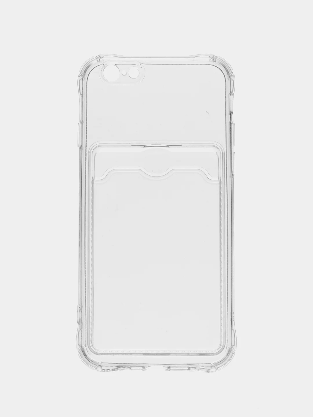 Прозрачный чехол для iPhone 7/8 Plus/XR/11/12/13/Pro/Pro Max, силиконовый, с карманом для карт