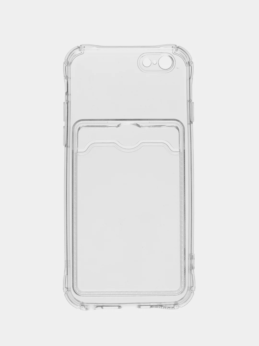 Прозрачный чехол для iPhone 7/8 Plus/XR/11/12/13/Pro/Pro Max, силиконовый, с карманом для карт