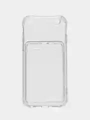 Прозрачный чехол для iPhone 7/8 Plus/XR/11/12/13/Pro/Pro Max, силиконовый, с карманом для карт