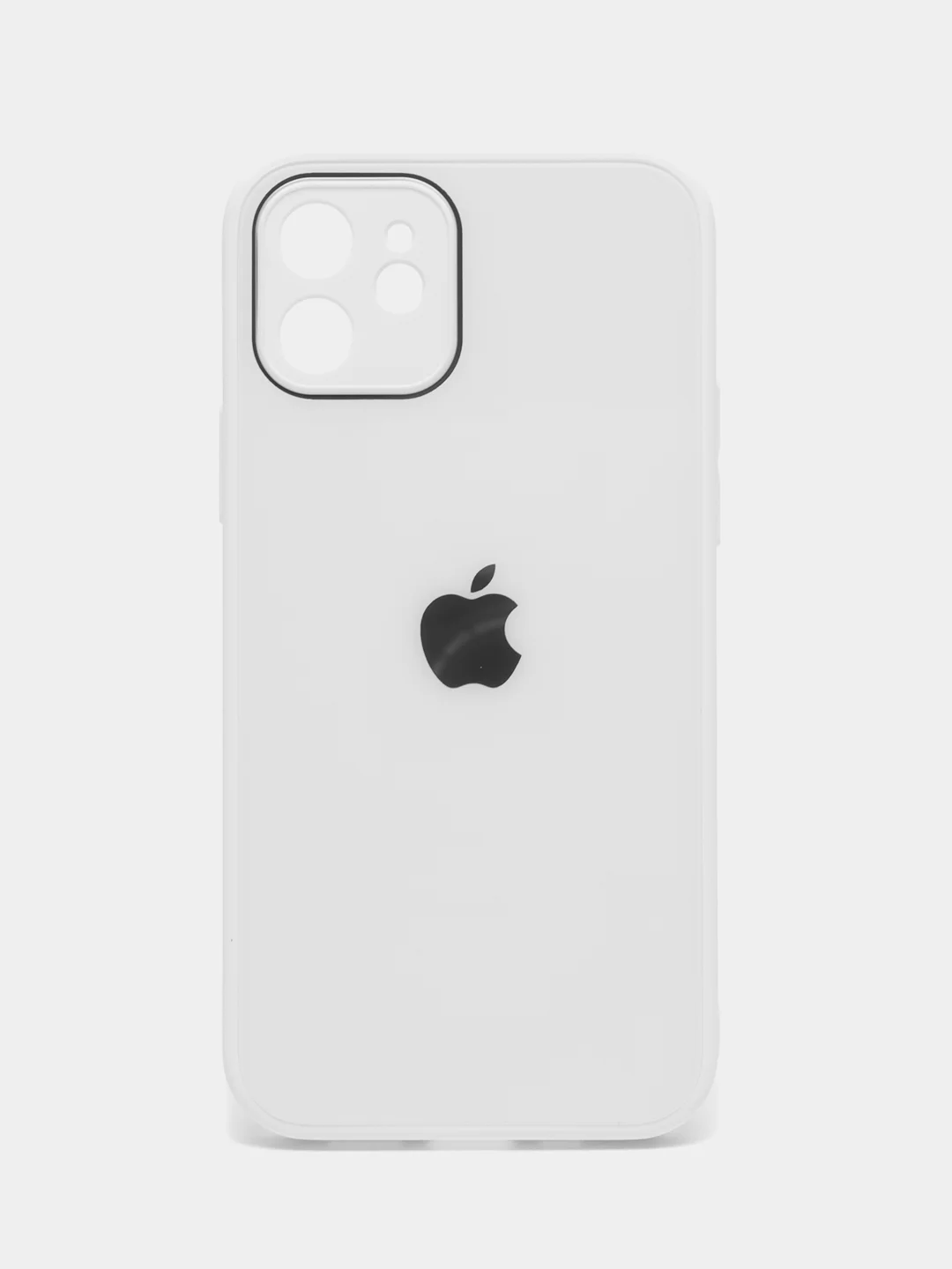 Белый чехол для айфон со стеклянной панелью iPhone 11, 12, 13, 14, Pro, 12 Pro Max, 14 Pro