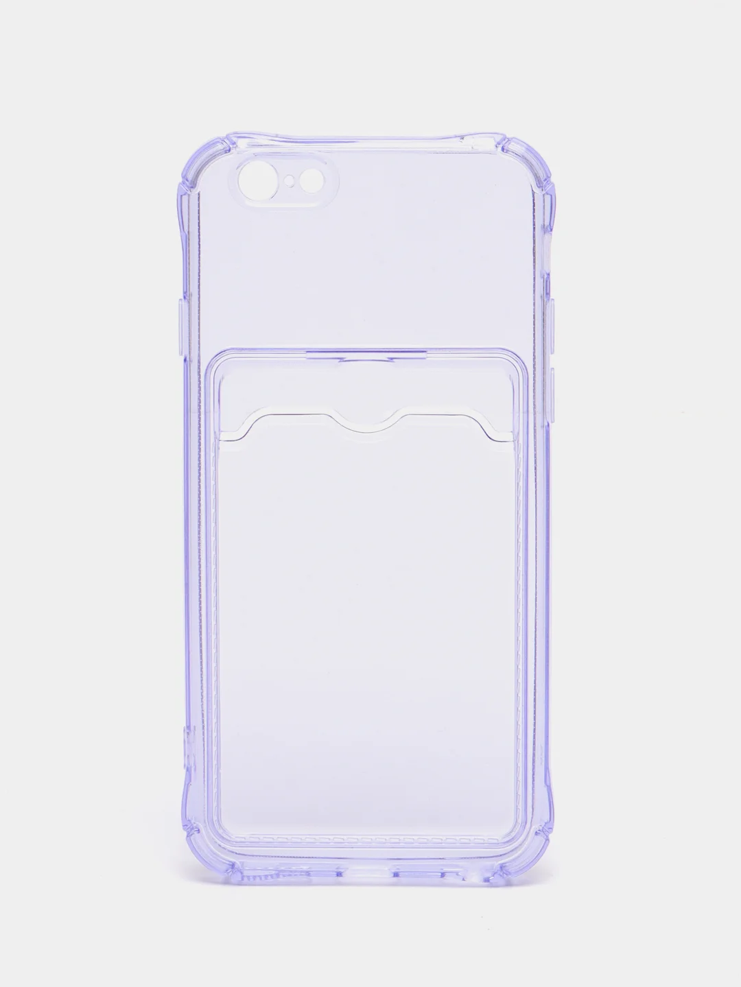 Лавандовый чехол для iPhone 7/8 Plus/XR/11/12/13/Pro/Pro Max, силиконовый, с карманом для карт