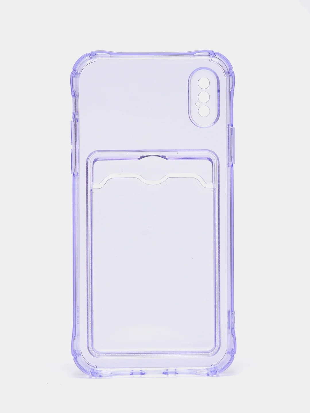 Лавандовый чехол для iPhone 7/8 Plus/XR/11/12/13/Pro/Pro Max, силиконовый, с карманом для карт