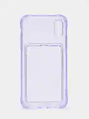 Лавандовый чехол для iPhone 7/8 Plus/XR/11/12/13/Pro/Pro Max, силиконовый, с карманом для карт