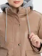 Бежевый куртка женская, экокожа