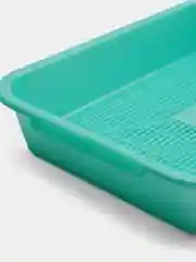 Бирюзовый лоток для кошек с сеткой