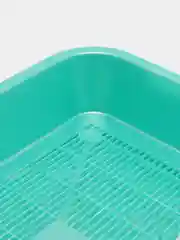 Бирюзовый лоток для кошек с сеткой