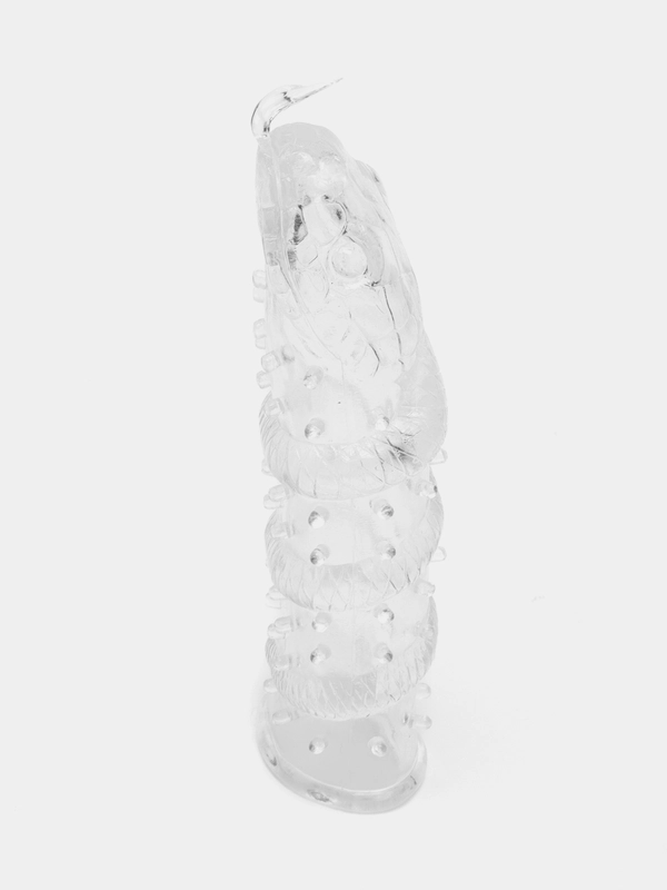 Насадка закрытая на член Crystal Sleeve, в форме змеи, 1 штука