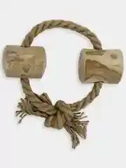 Игрушка для собак COFFEE WOOD "Веревочное кольцо с бочонками", 15см, M