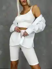 Белый велосипедки в рубчик "Sport Collection"