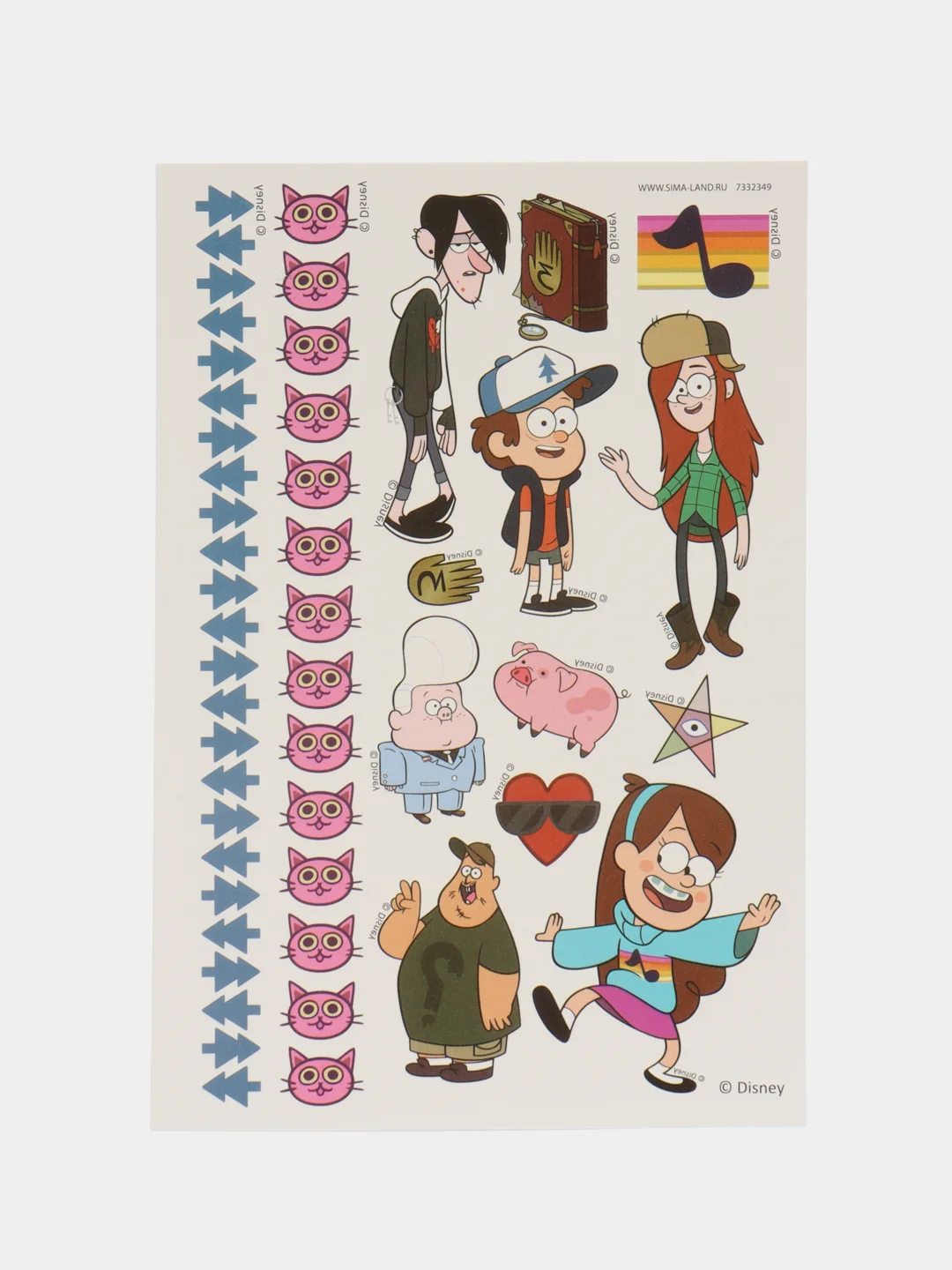 Бежевый наклейки переводные "Gravity Falls", 50 переводок