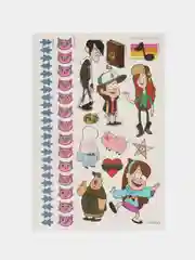 Бежевый наклейки переводные "Gravity Falls", 50 переводок