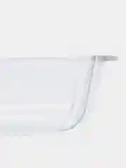 Форма для запекания 2л Borcam, кастрюля стеклянная жаропрочная, квадратная, рифленая, 2л