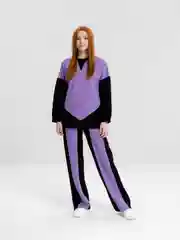 Фиолетовый костюм спортивный женский, повседневный, из футера