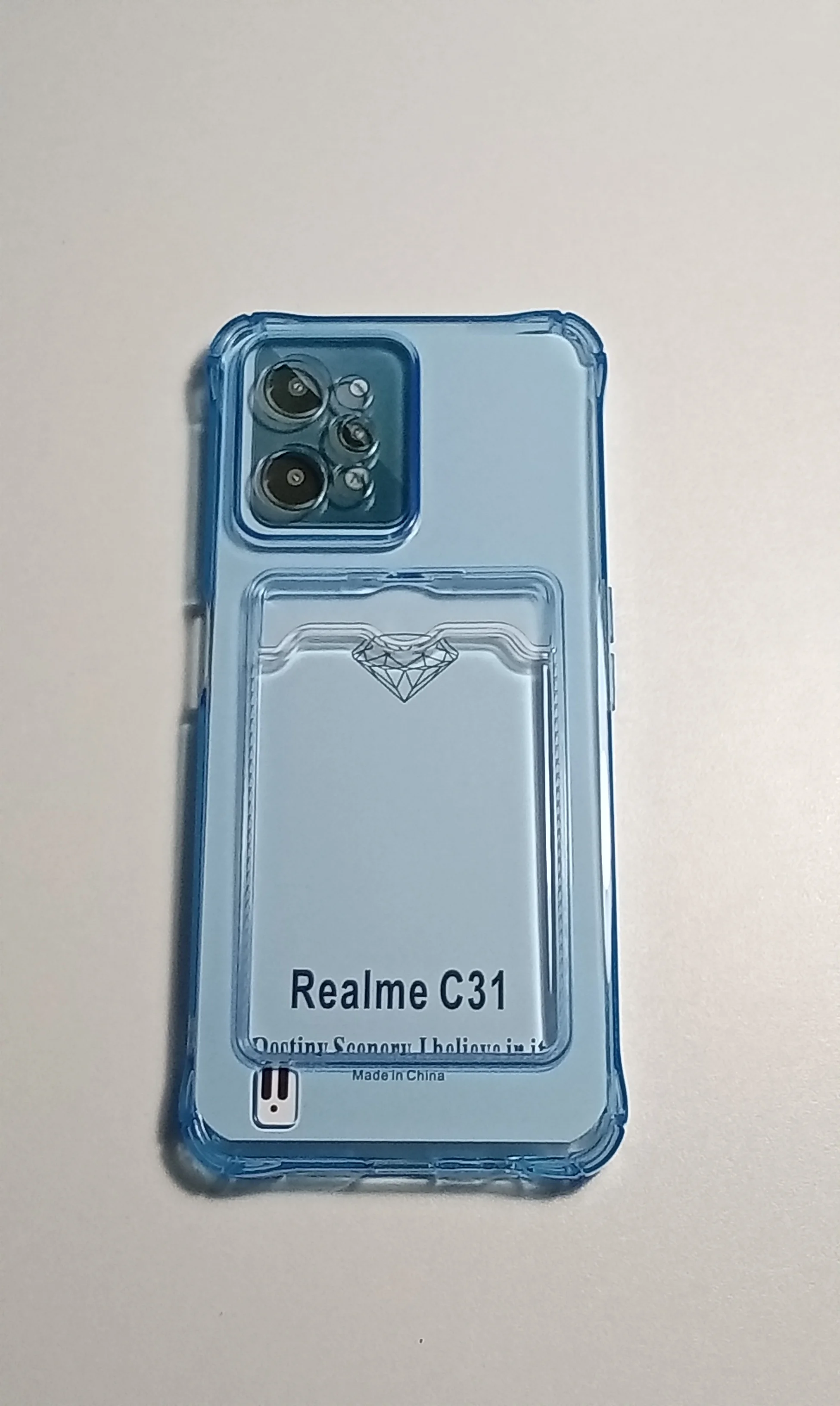 Тёмно-серый чехол REALME C31 с карманом для карточки, и защитой камеры