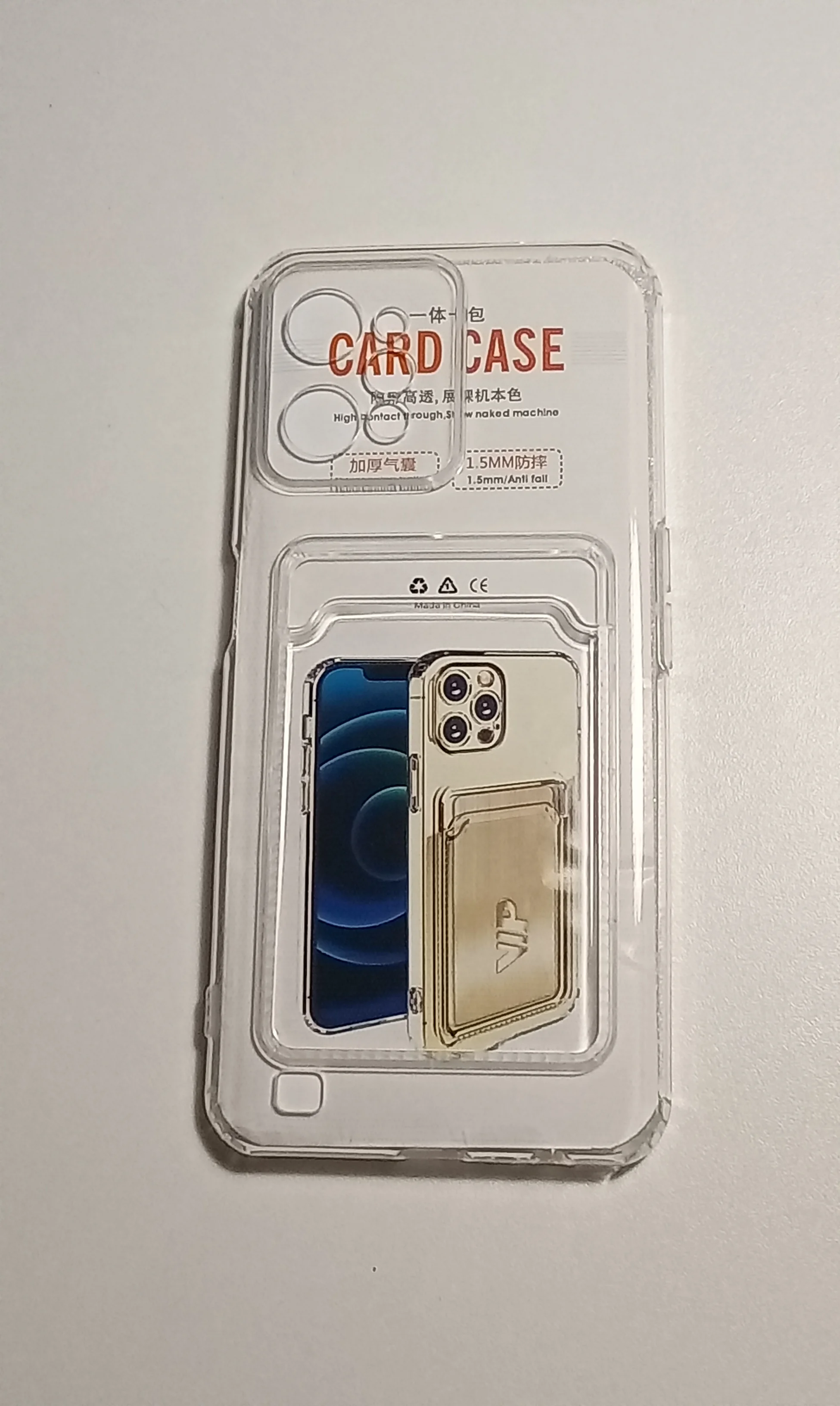 Прозрачный чехол REALME C31 с карманом для карточки, и защитой камеры
