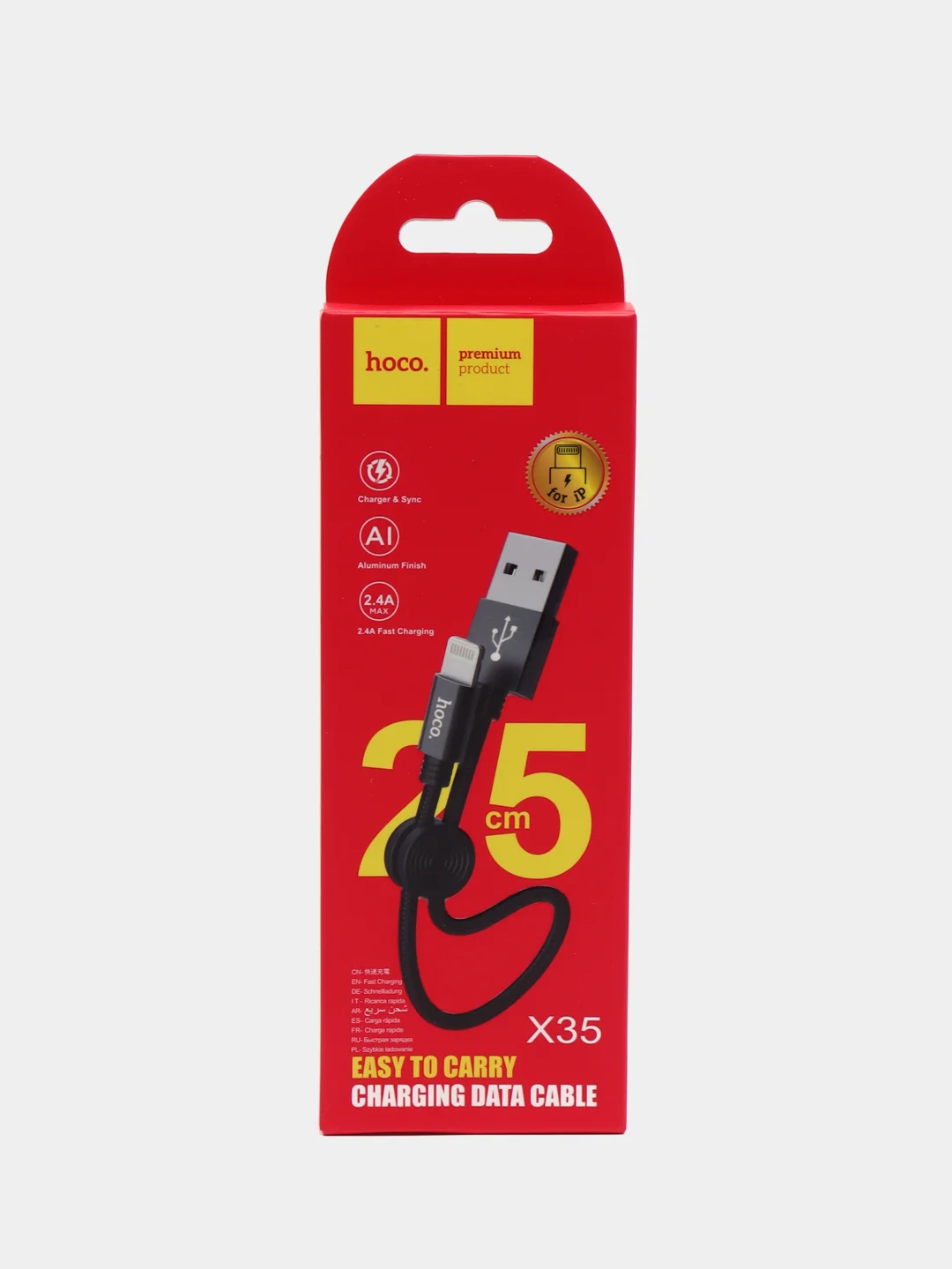 Кабель USB Hoco / Borofone X35/X38 на Lightning iPhone / Type-C / Micro, 25 см