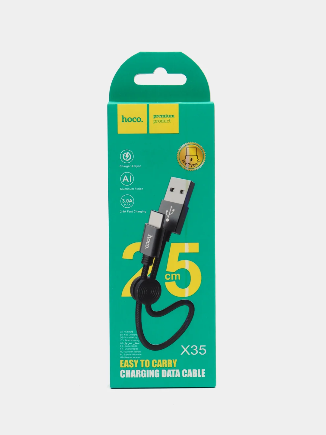 Кабель USB Hoco / Borofone X35/X38 на Lightning iPhone / Type-C / Micro, 25 см
