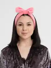 Коралловый меланж мягкая плюшевая повязка для волос с бантиком, для косметических процедур, 14 цветов