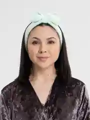 Бирюзовый мягкая плюшевая повязка для волос с бантиком, для косметических процедур, 14 цветов