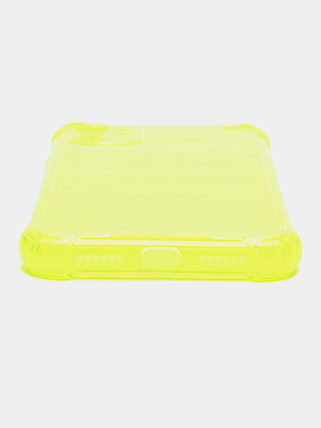 Красный силиконовый прозрачный противоударный, неоновый чехол для iPhone 11 / 12 с защитой камеры