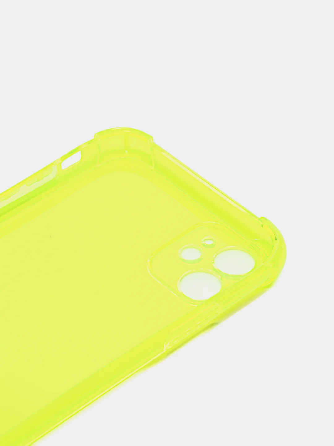 Красный силиконовый прозрачный противоударный, неоновый чехол для iPhone 11 / 12 с защитой камеры