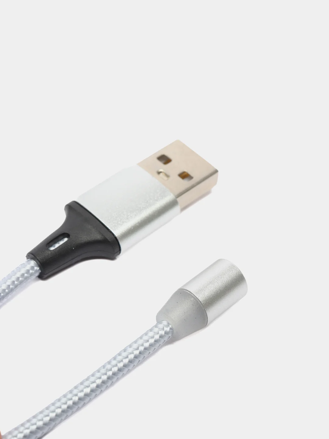 Серебряный магнитный кабель без разъема 3А, разъёмы MicroUSB, Type-C, Lightning для Андроид, iPhone
