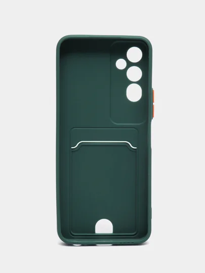 Бирюзовый чехол TECNO POVA 4 / TECNO POVA NEO 2 с защитой камеры и карманом для пластиковой карты