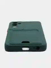 Бирюзовый чехол TECNO POVA 4 / TECNO POVA NEO 2 с защитой камеры и карманом для пластиковой карты